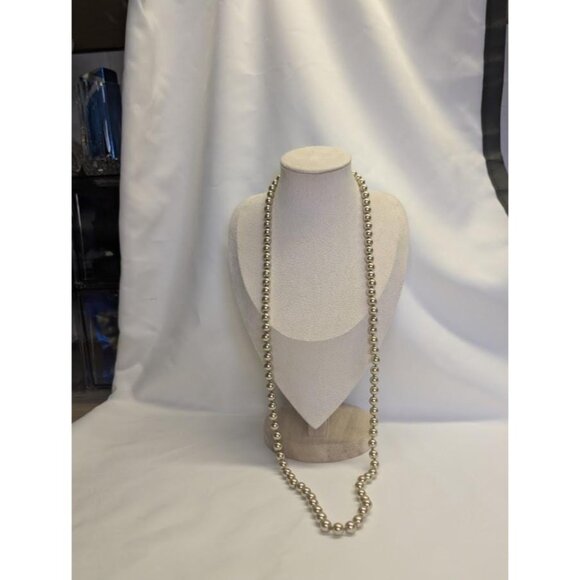 3 for $30 Vintage gold single strand long high quality faux pearl knotted - Picture 2 of 9